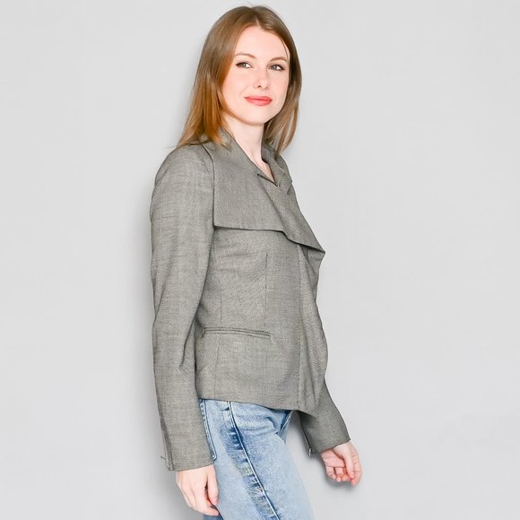 641. MAX MARA Virgin Wool Moto Blazer Jacket Sz 8 - Picture 4 of 7